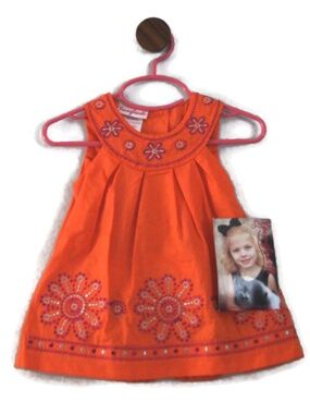 Young Hearts Embroidered Dress With Matching Underwear Size 12M NEW WITH TAGS